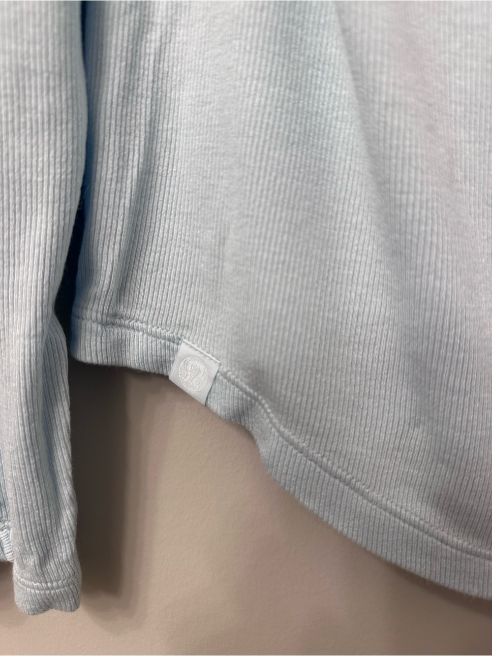 Lululemon Light Blue Ribbed Long Sleeve Crewneck Top - Picture 3 of 3
